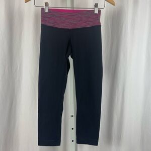 Lululemon 2 Space Dye Capri Crop Leggings Yoga Running Workout Summer